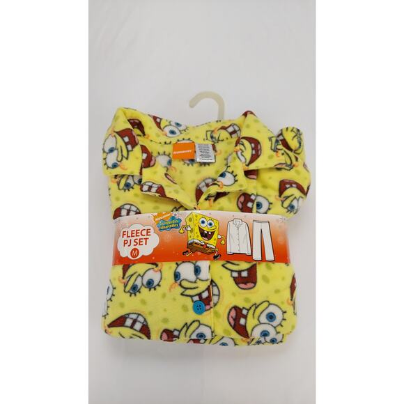 Nickelodeon SpongeBob Squarepants Fleece Pajama Set Women's Medium - Picture 1 of 5